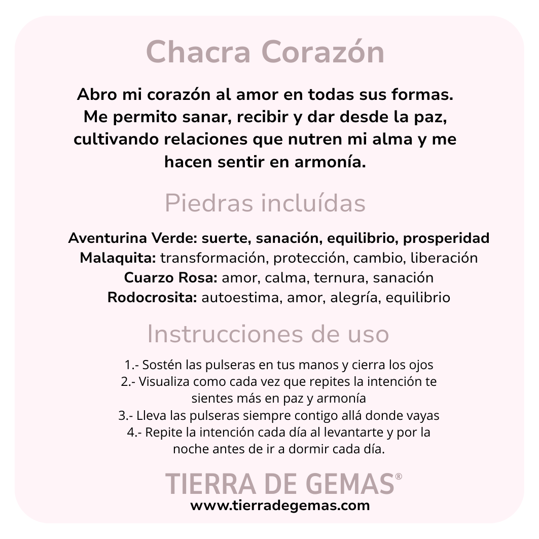 Chakra Corazón - Set 4 pulseras