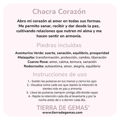 Chakra Corazón - Set 4 pulseras