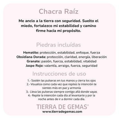 Chakra Raiz - Set 4 pulseras