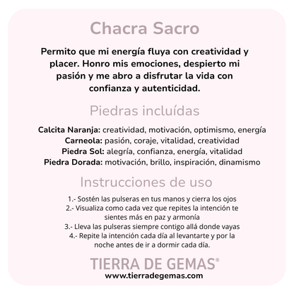 Chakra Sacro - Set 4 pulseras