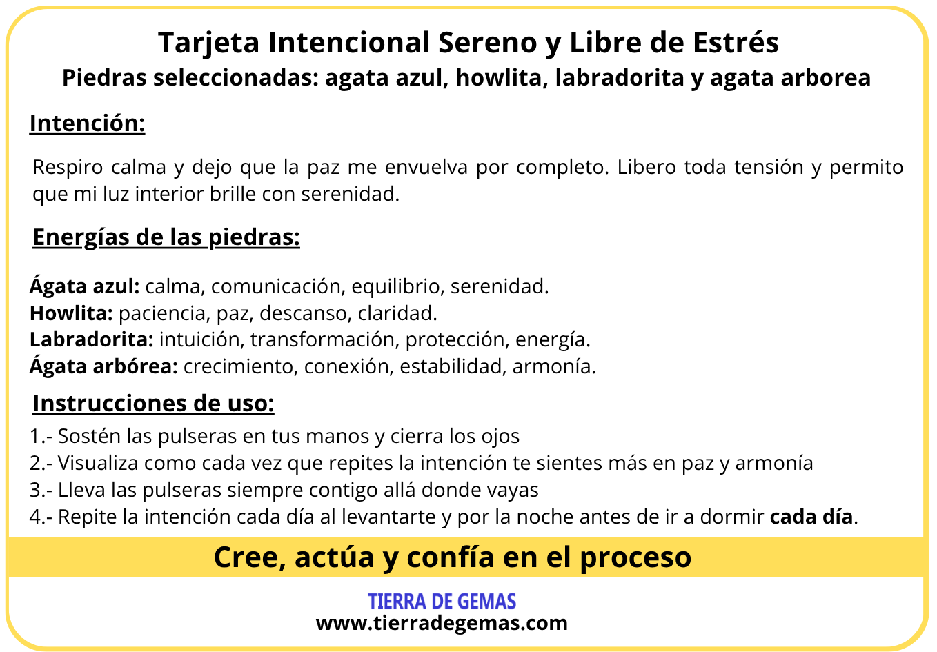 Sereno y Libre de Estrés - Pack 4 pulseras poderosas