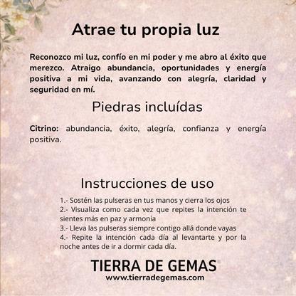 Atrae tu Propia Luz: Pulsera para el Éxito (citrino natural bolas 4mm)
