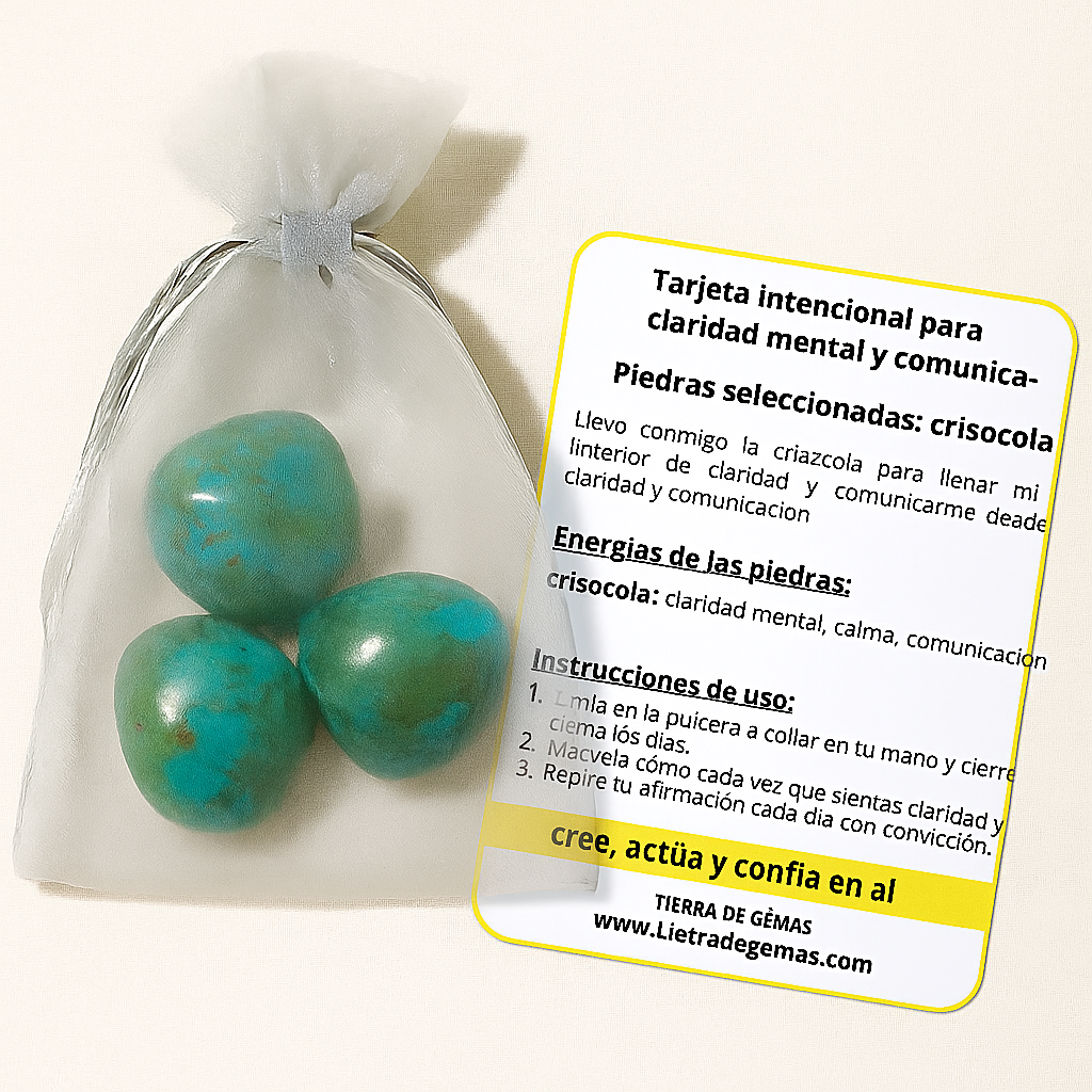 Pack 3 piedras Crisocola - Calma y Comunicación