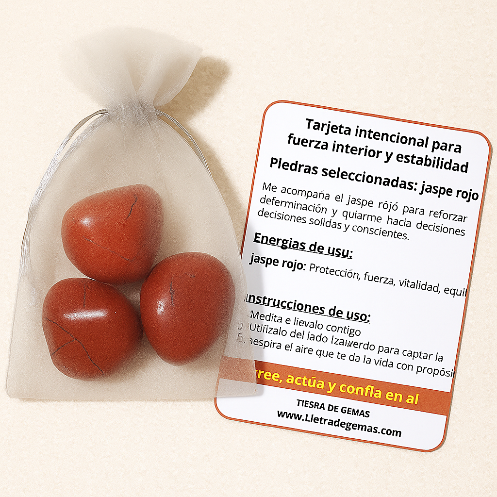 Pack 3 piedras Jaspe Rojo - Vitalidad y Protección