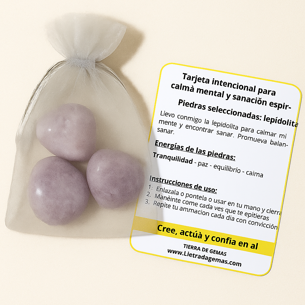 Pack 3 piedras Lepidolita - Calma y Equilibrio emocional