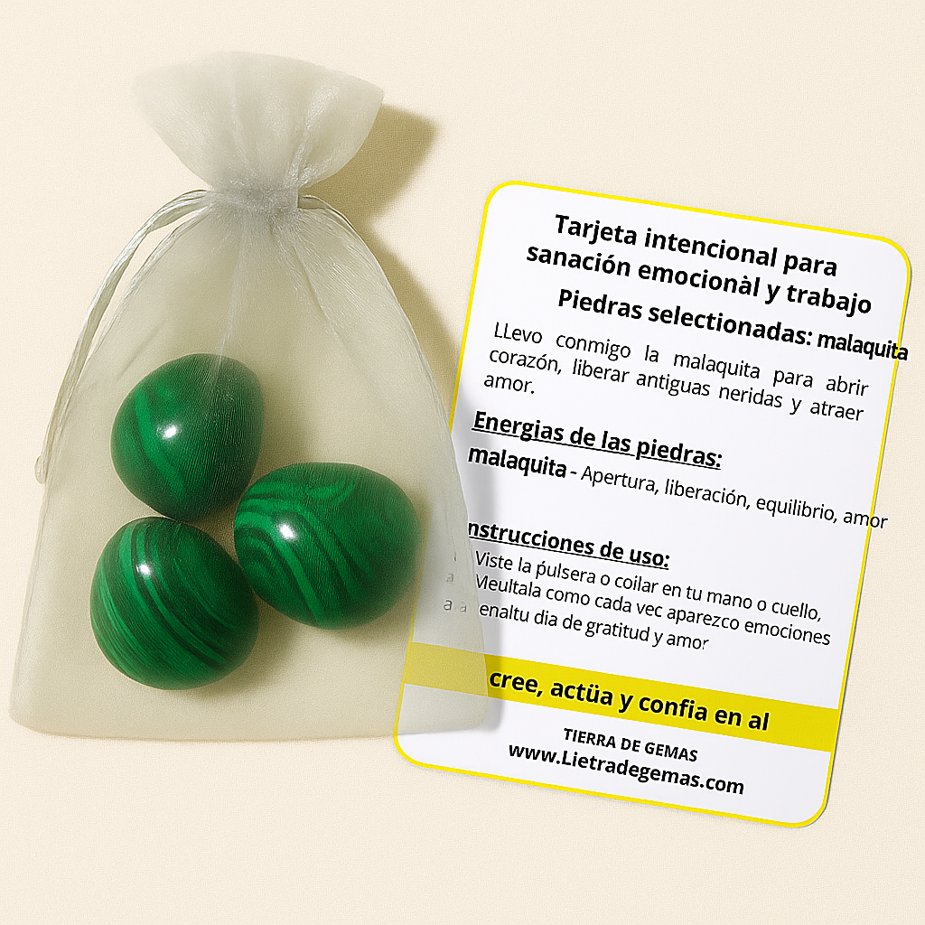 Pack 3 piedras malaquita real - Protección y Transformación