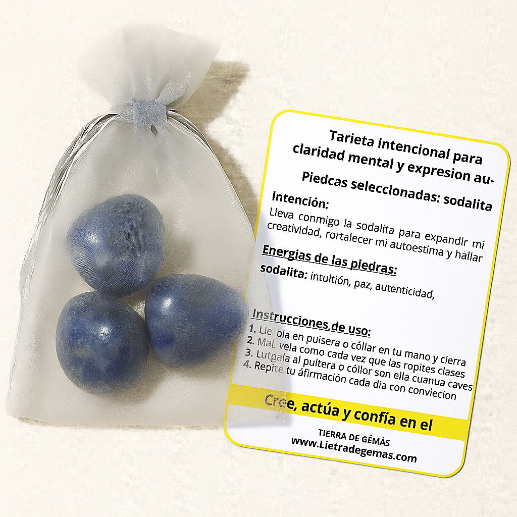 Pack 3 piedras Sodalita - Claridad Mental y Comunicación