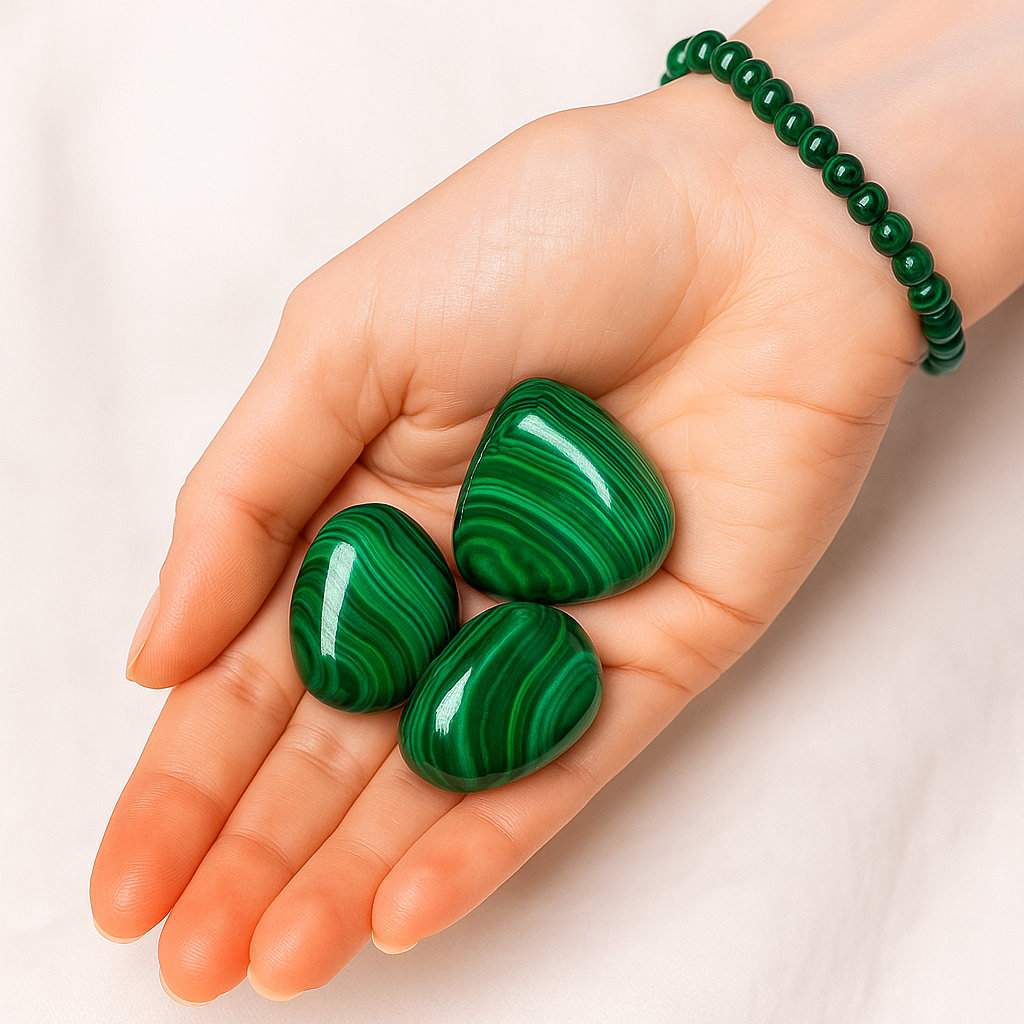 Pack 3 piedras malaquita real - Protección y Transformación