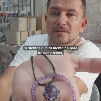 Calma Inquebrantable Con Ritual (pulsera 4mm y collar amatista)