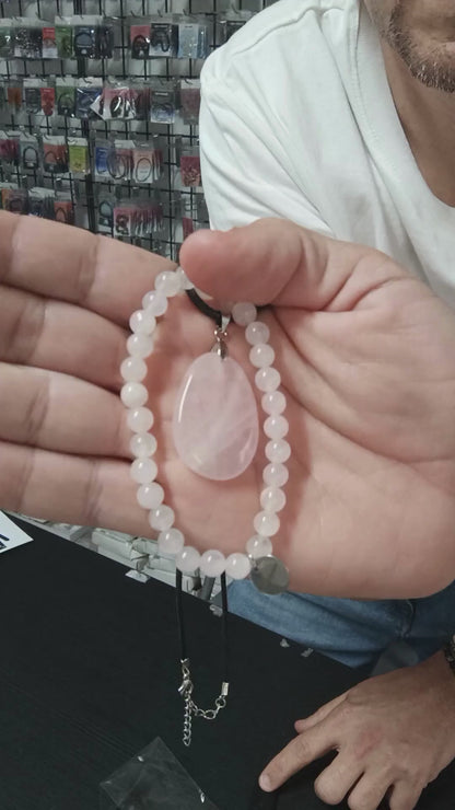 Ritual del Amor Propio (Collar y pulsera de cuarzo rosa)
