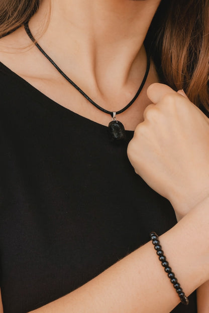Pack Protección & Calma - Pulsera y Collar de Turmalina Negra
