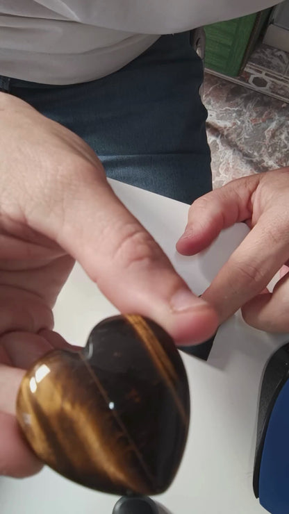 Corazón de ojo de tigre 4x4 cm