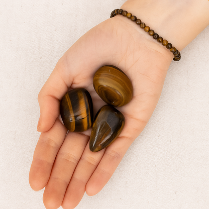 Pack 3 piedras Ojo de Tigre - Fuerza y Poder