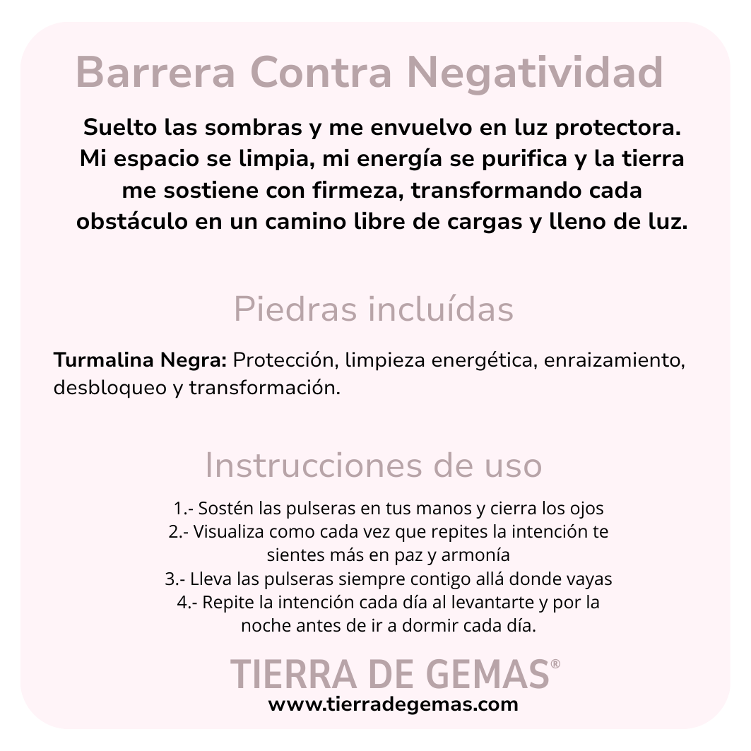 Protección energética contra envidia, ansiedad y malas vibras - Pulsera turmalina negra 4mm