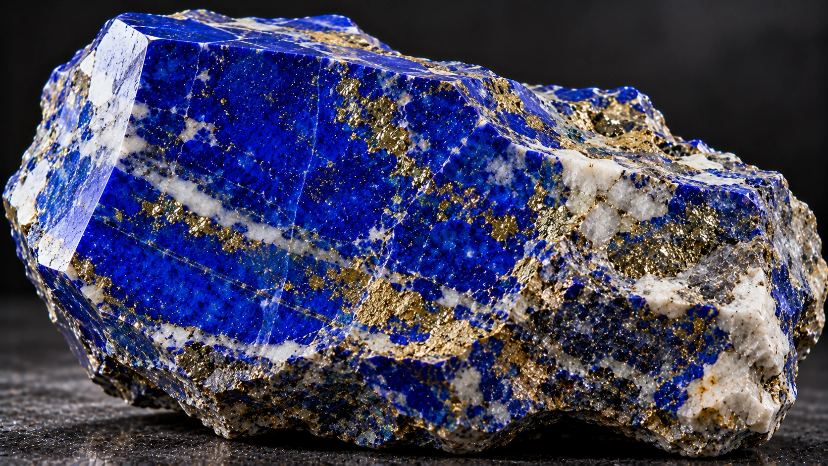 Lapislázuli natural azul con inclusiones de pirita