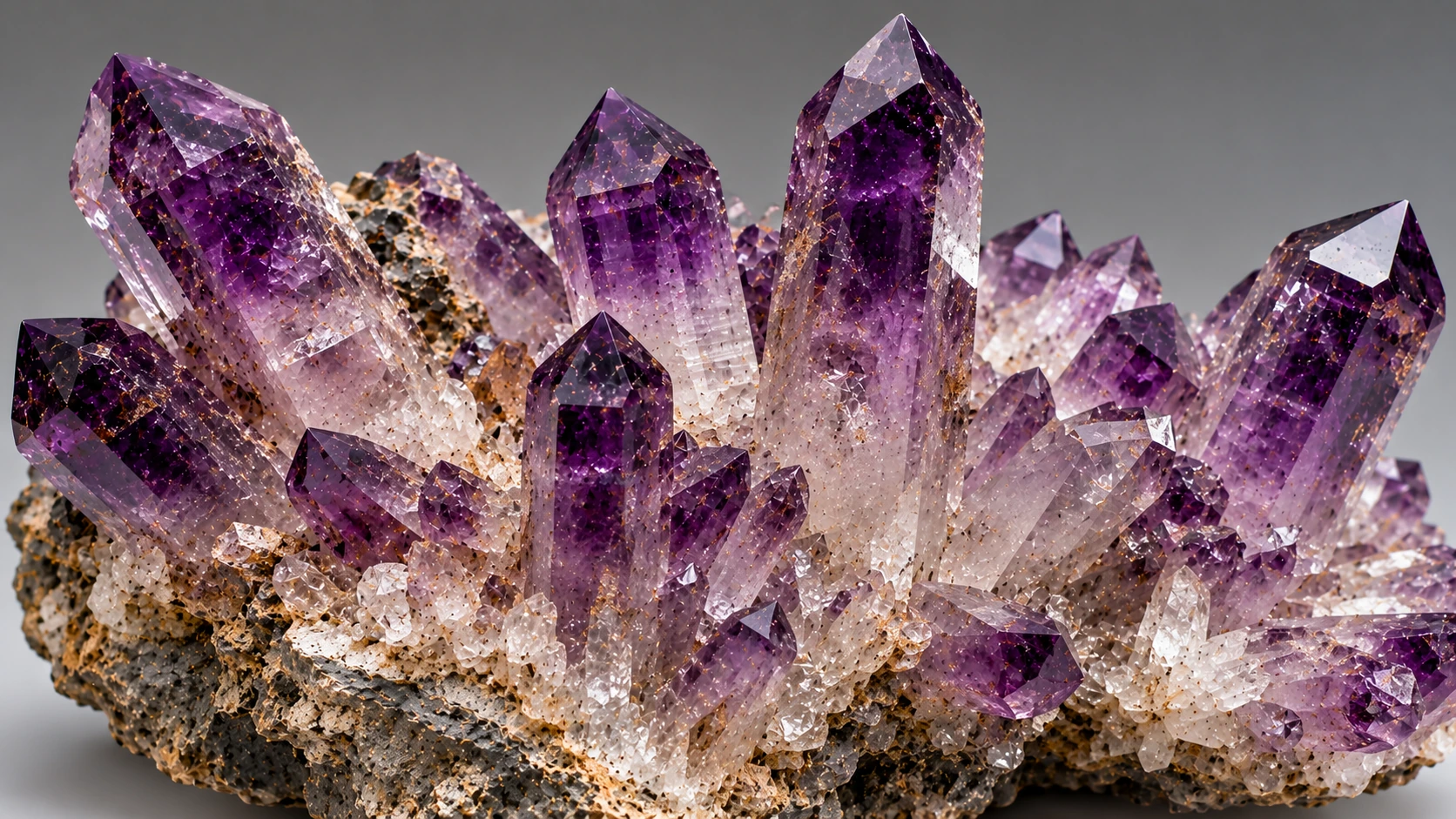 Cristales naturales de amatista de Guerrero México