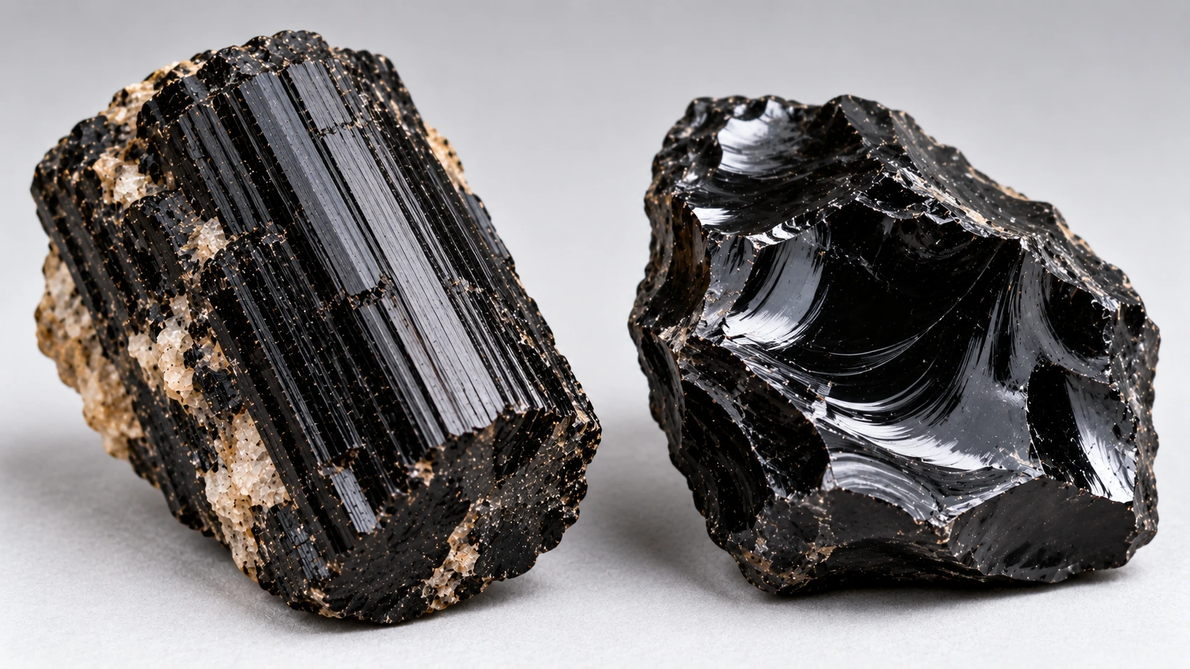 Diferencias entre turmalina negra y obsidiana negra