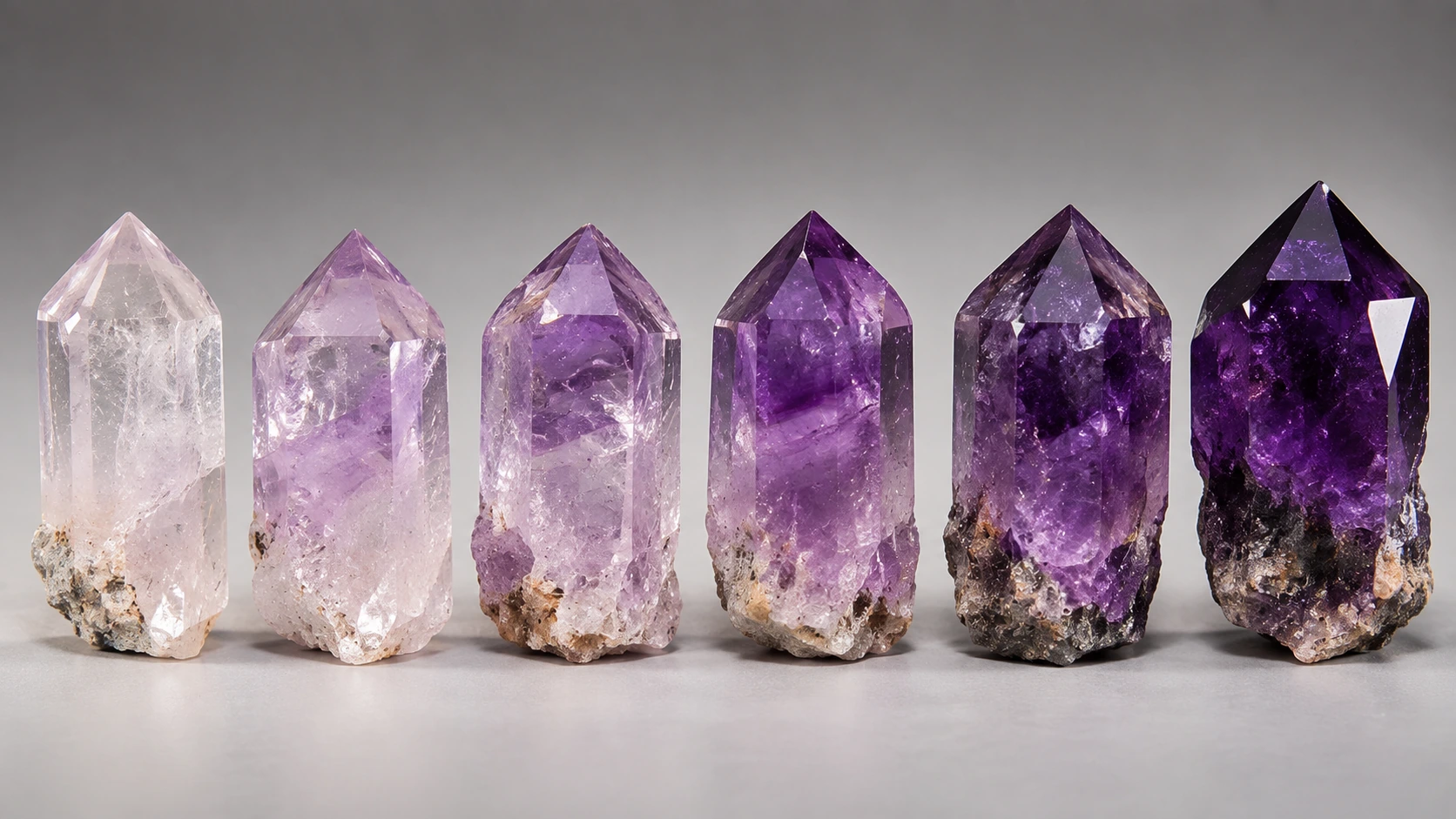amatistas puntas violeta Tonalidades de amatista desde lavanda hasta púrpura oscuro